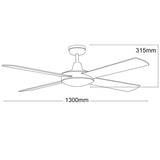 Martec Lifestyle 52″ AC Ceiling Fan - DLS134W