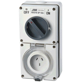 JBB Flat 3 Pin 250V Switched Socket IP66 - 10A/ 15A