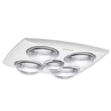 Martec Contour 4 3-in-1 Bathroom Heater with 4 Heat Lamps, Exhaust Fan and LED Light - MBHC4LW