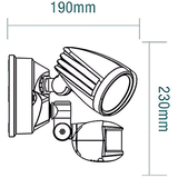 Martec Fortress II Single Exterior LED Light 15W CCT W/PIR Sensor Black - MLXF3451MS