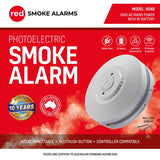 Red Smoke Alarm 240V With 9V Backup Battery - R240