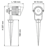 SAL Outdoor LED Spike Light 6W 3000K IP65 - SL7266WW/BK