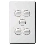 Classic Switch 5G 16A 240V White - SW5