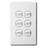 Classic Switch 6G 16A 240V White - SW6