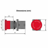 Emergency Stop Button Twist Release 40mm RED CHNP2-ES542