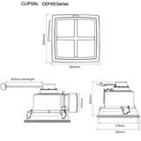 Clipsal Airflow Square Fascia Ceiling Exhaust Fan White - CEF40WE