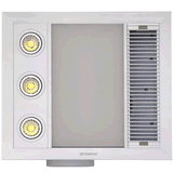 Martec Linear Mini 3-in-1 Bathroom Heater with 3 Heat Lamps, Exhaust Fan and LED Light - MBHM1000W