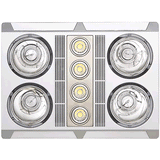 Martec Profile Plus 4 3-in-1 Bathroom Heater with 4 Heat Lamps, Exhaust Fan and GU10 LED Light - MBHP4LW