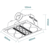 Martec Profile Plus 4 3-in-1 Bathroom Heater with 4 Heat Lamps, Exhaust Fan and GU10 LED Light - MBHP4LW