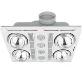 Martec Profile Plus 4 3-in-1 Bathroom Heater with 4 Heat Lamps, Exhaust Fan and GU10 LED Light - MBHP4LW