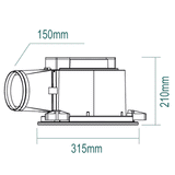 MARTEC Flow 295 Square Low Profile Exhaust Fan White - MXFFS30W