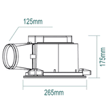 MARTEC Flow 240 Square Low Profile Exhaust Fan White - MXFFS25W