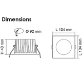 SAL ECOGEM 10W Square LED Dimmable Tricolour Downlight White - S9041TCS
