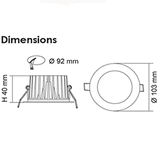 SAL Ecogem LED Downlight 10W Dimmable IP44 Tri-colour - S9041TC