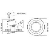 SAL 90mm Gimble LED Downlight 9W 3000K Dimmable - S9046
