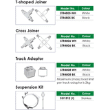 SAL Universal Single Circuit Track 2mtr White- STR4800/2WH