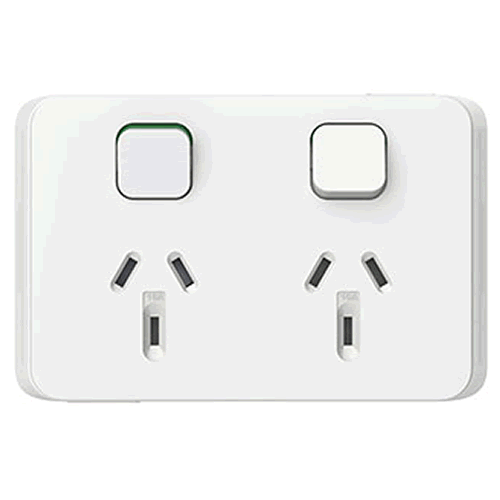 Iconic Powerpoint Clipsal Iconic Double Powerpoint 10A - 3025VW – PCA Electrical Supplies
