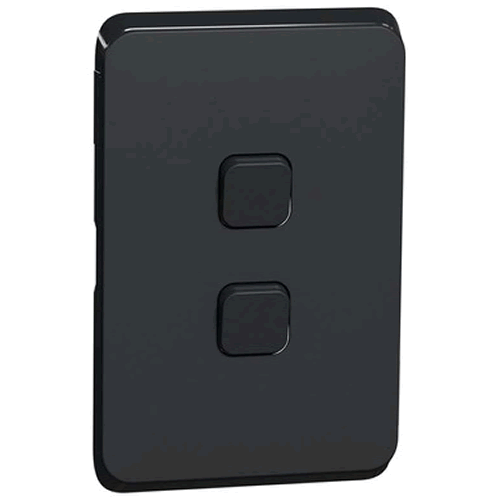 Clipsal Iconic Switch Skin 2G Black - 3042CXB