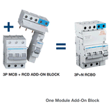 Hager Earth Leakage Add-On-Block 3P 63A 30mA A Class 1Mod - BD163T