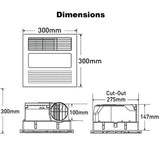 Mercator Mercury Lite 3-in-1 Bathroom Heater with Exhaust Fan And CCT LED Light - BH202ESWWH