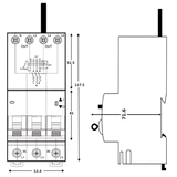 NHP DIN-T RCBO 3P+N 50A 10kA 30mA TYPE A LONGBODY - DSRCBT5030A