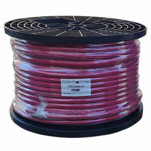 6.0mm 3 Core & Earth, 2 Hr, Fire Rated Cable 100mtr Red - FRC3060E | PICKUP ONLY