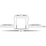 Havit Square Gyprock Aluminium Profle 50 x 15mm Silver - HCP4915115