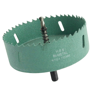 110mm Bi-Metal Holesaw Blade, Arbor + HSS Drill Bits - HSS110