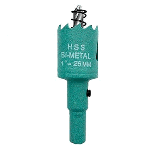 25mm Bi-Metal Holesaw Blade, Arbor + HSS Drill Bits - HSS25