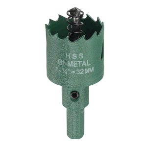 32mm Bi-Metal Holesaw Blade, Arbor + HSS Drill Bits - HSS32