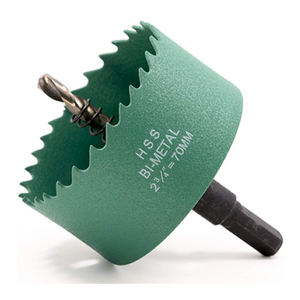 70mm Bi-Metal Holesaw Blade, Arbor + HSS Drill Bits - HSS70