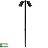 Harvit Tivah Black TRI Colour Double Adjustable LED Bollard Spike Light - HV1425T