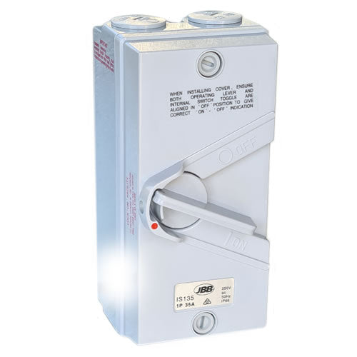 1 Pole 35A Isolator Switch IP66 - IS135