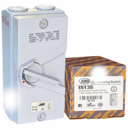 JBB 1 Pole 35A Isolator Switch IP66 - IS135