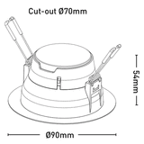 Mercator EKO 70mm LED Downlight 6W CCT - MD4106W-CCT