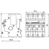 NHP MOD6+ RCBO 6kA 3 Pole and Switched N C Curve 30mA Type A - 10A/ 16A/ 20A/ 25A/ 32A