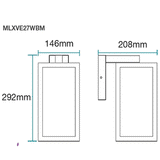 Martec Vancouver E27 Exterior Wall Light - MLXVE27WBM