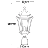 Mercator YARRA Outdoor Post Top Coach Light - MX7391BLK