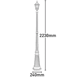 Mercator YARRA Outdoor Lamp Post Coach Light - MX7391PBLK