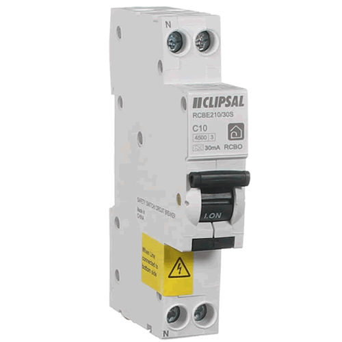 CLIPSAL ResiMAX RCBO 1PN C Curve 30mA 4500A Type A Slim - 10A/ 16A/ 20 ...