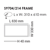 SAL Panel Recessed Mount Frame - S9704 214FRAME/ 414FRAME/ 228FRAME/ 328FRAME