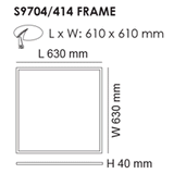 SAL Panel Recessed Mount Frame - S9704 214FRAME/ 414FRAME/ 228FRAME/ 328FRAME