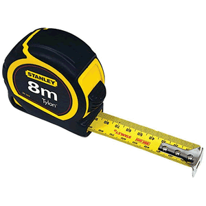 Tape Measure, Bi Material 25mm Blade, 8m/26ft - STA30-393