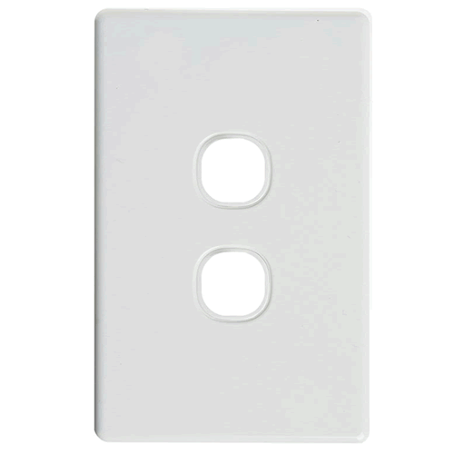 Classic 2 Gang Switch Grid + Cover White - SW02