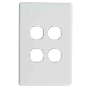 Classic 4 Gang Switch Grid + Cover White - SW04