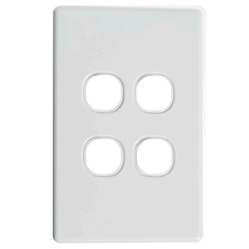 Classic 4 Gang Switch Grid + Cover White - SW04