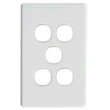 Classic 5 Gang Switch Grid + Cover White - SW05