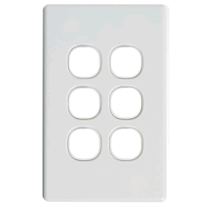 Classic 6 Gang Switch Grid + Cover White - SW06