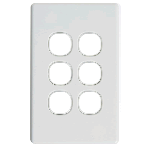 Classic Switch Grid Plate 6G White - SW06