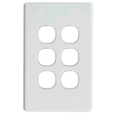 Classic 6 Gang Switch Grid + Cover White - SW06